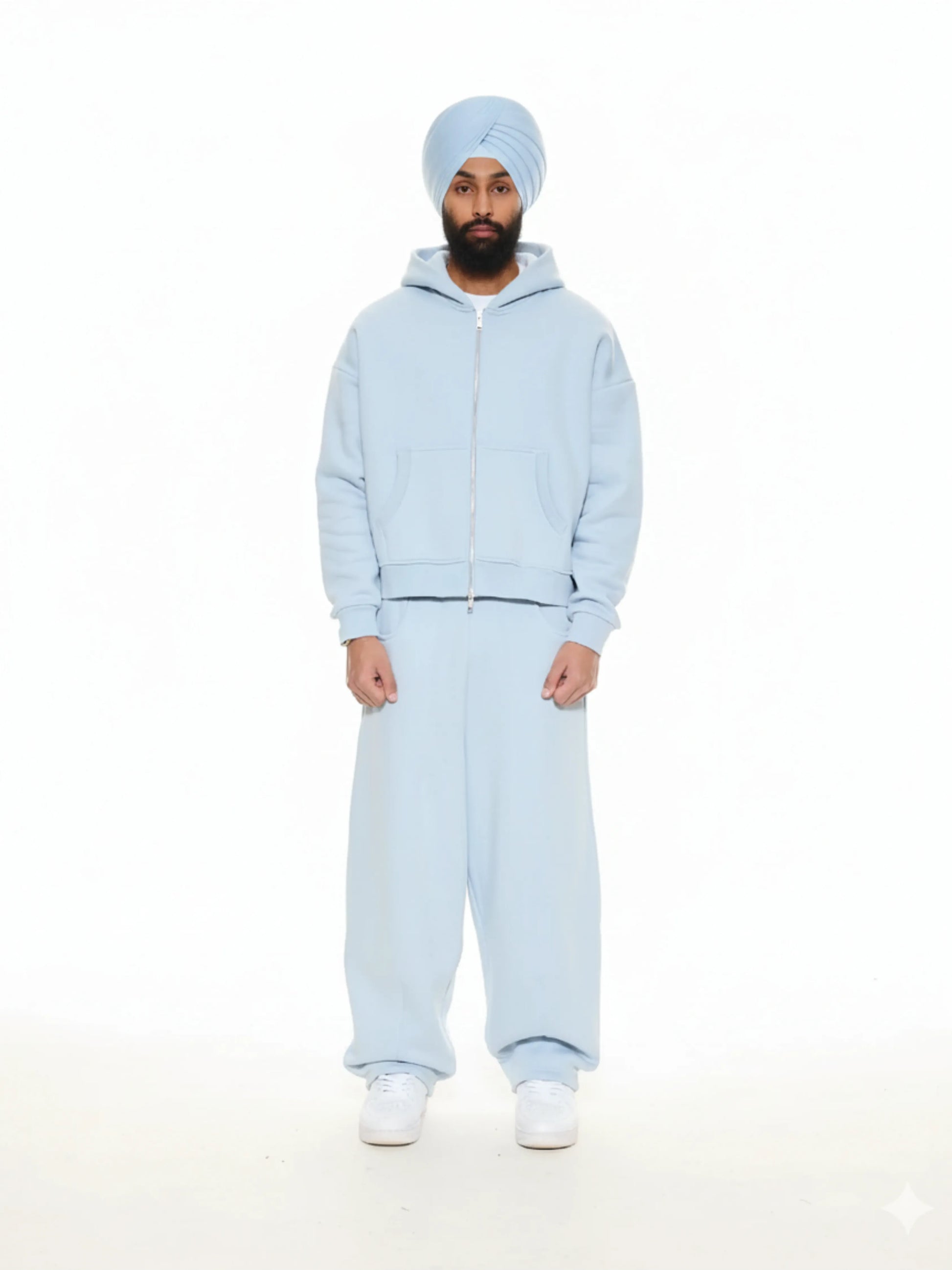 Sky Blue Cozy Zip-Up Jacket and Sweat