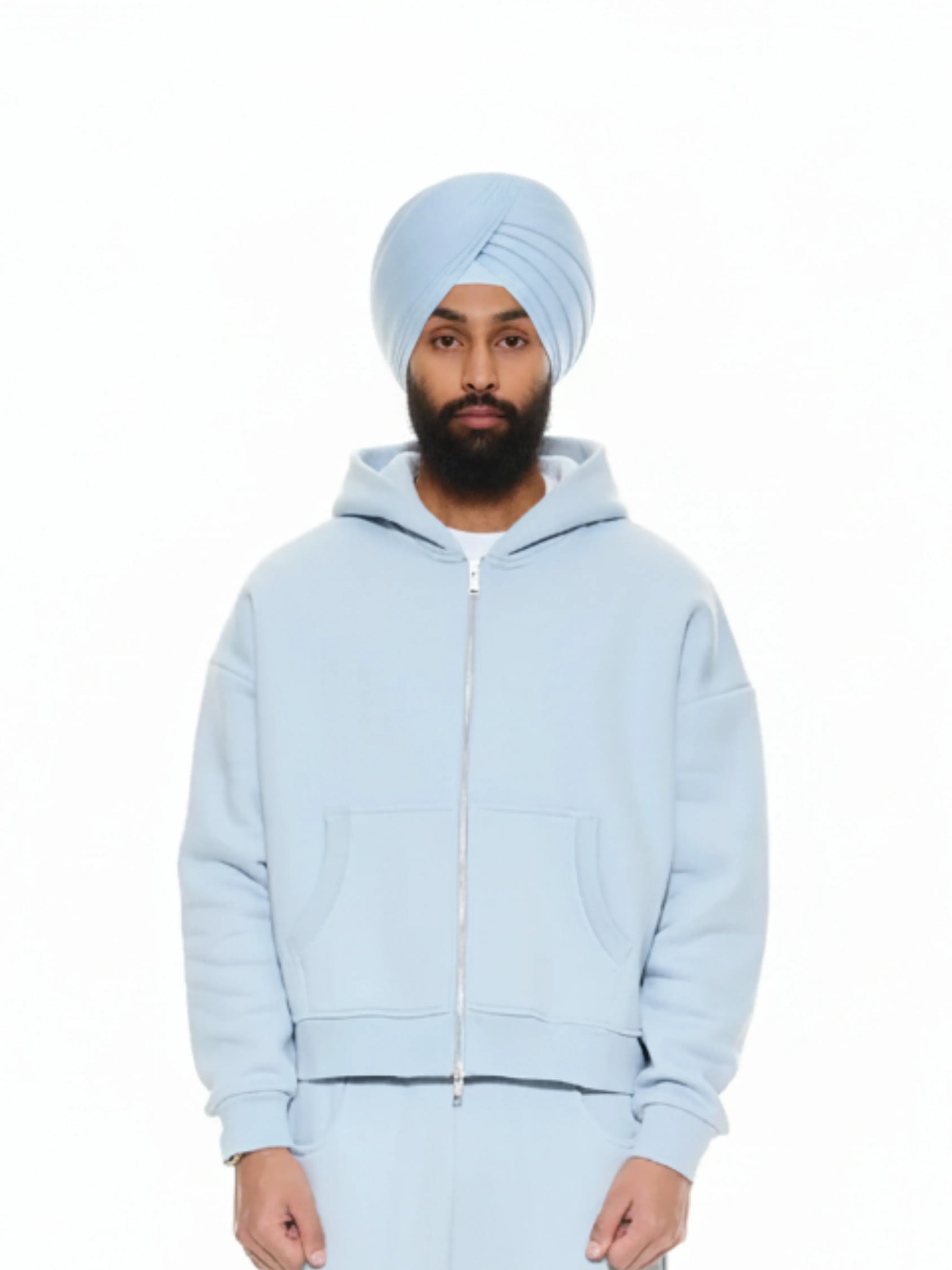 Sky Blue Cozy Zip-Up Jacket and Sweat