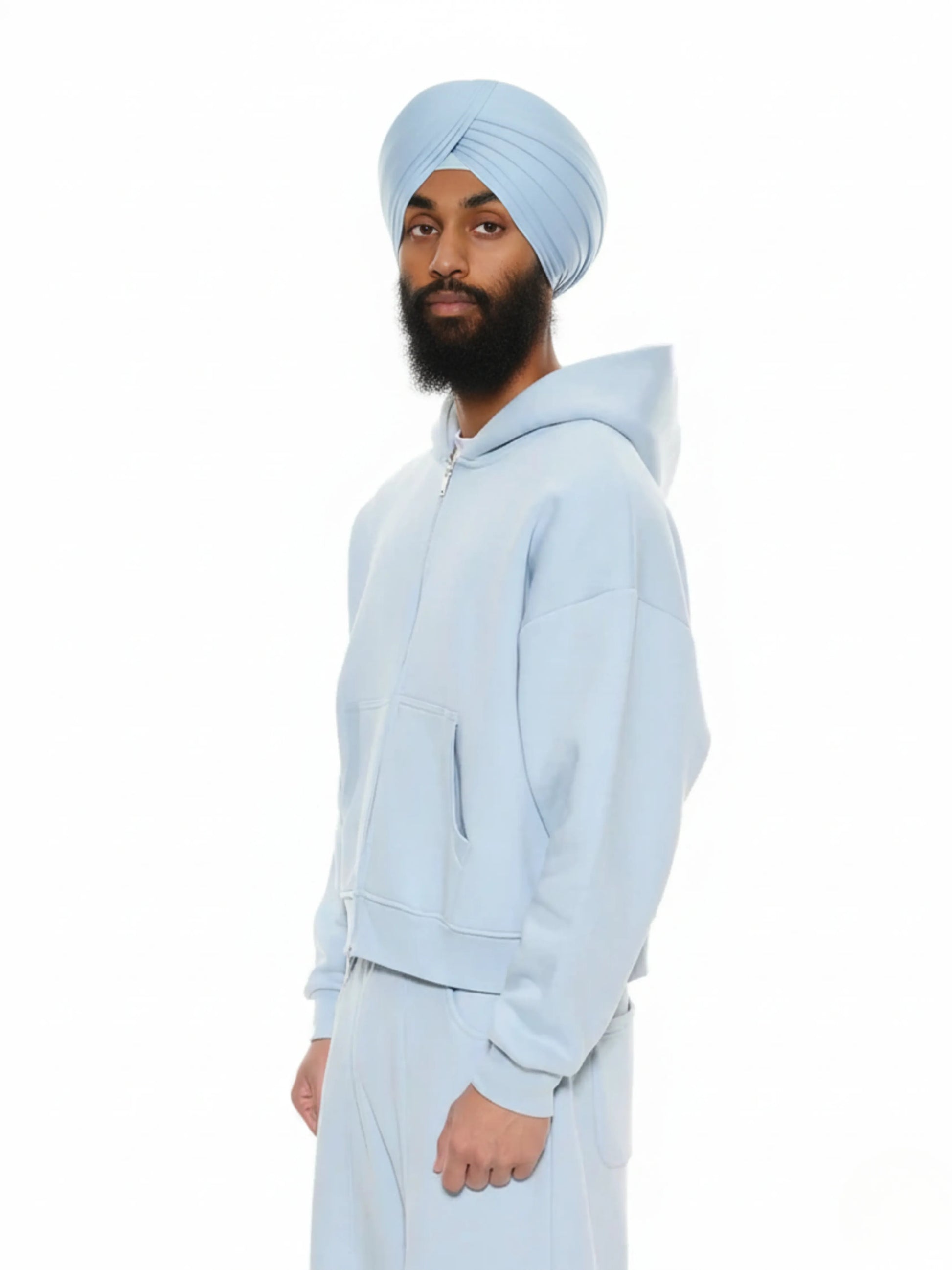 Sky Blue Cozy Zip-Up Jacket and Sweat