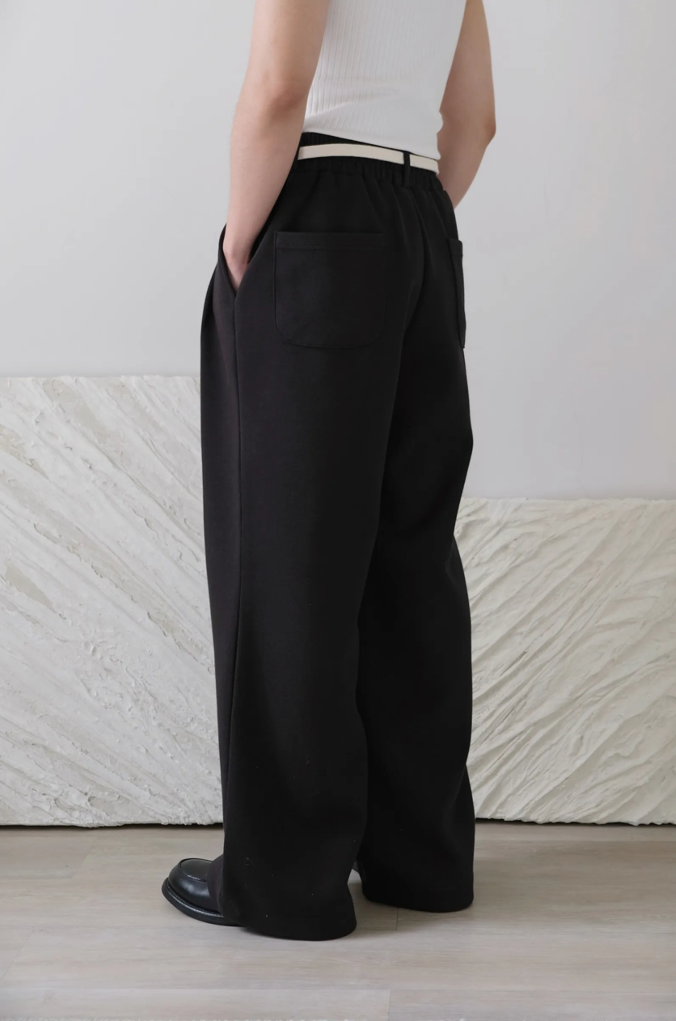 Wide Leg Pants With Cotton Belt