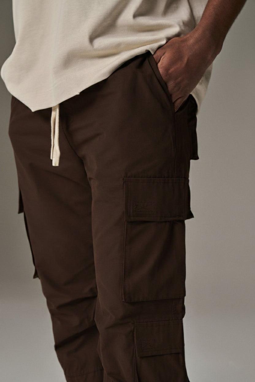 Rodeo Brown Cargo Pant with adjustable drawstring and pant with pockets