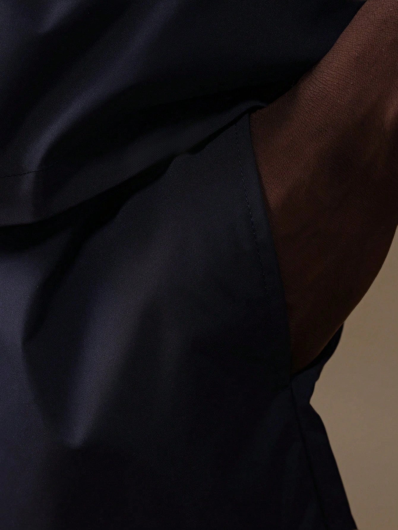 Man wearing Everdion's Collared Polo Top With Shorts Set in Navy color 