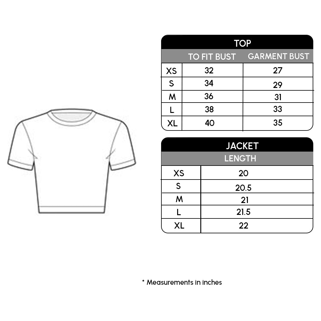 Size chart for Cotton Compression Layered Cami Top