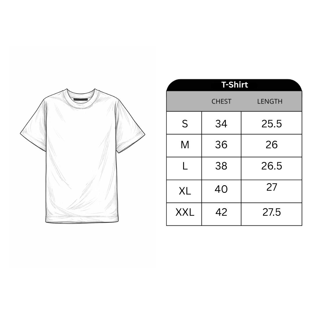 Size chart for Cropped T-Shirt