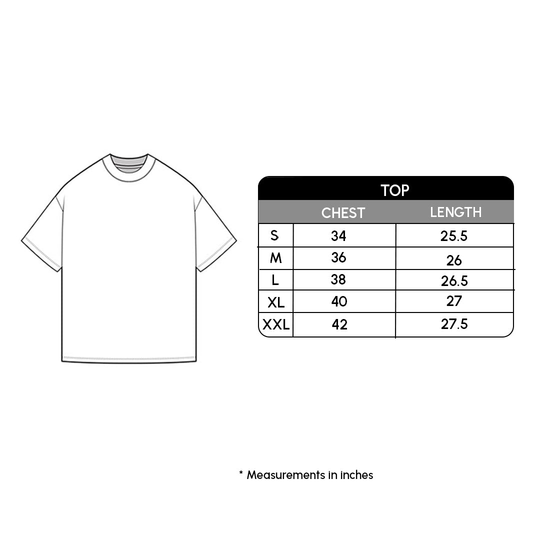 Size chart for FITTED T-SHIRT