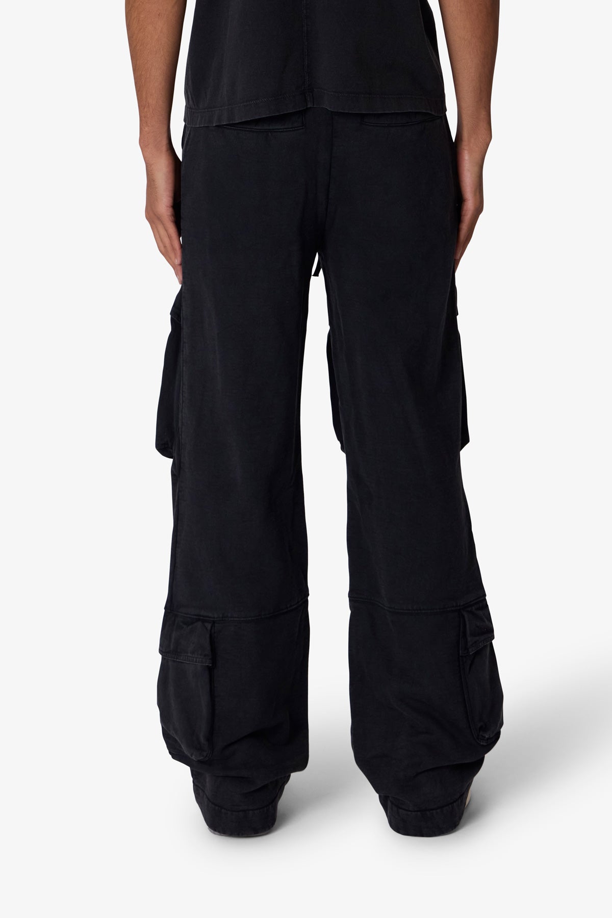 Front Cargo Sweatpants Washed Black