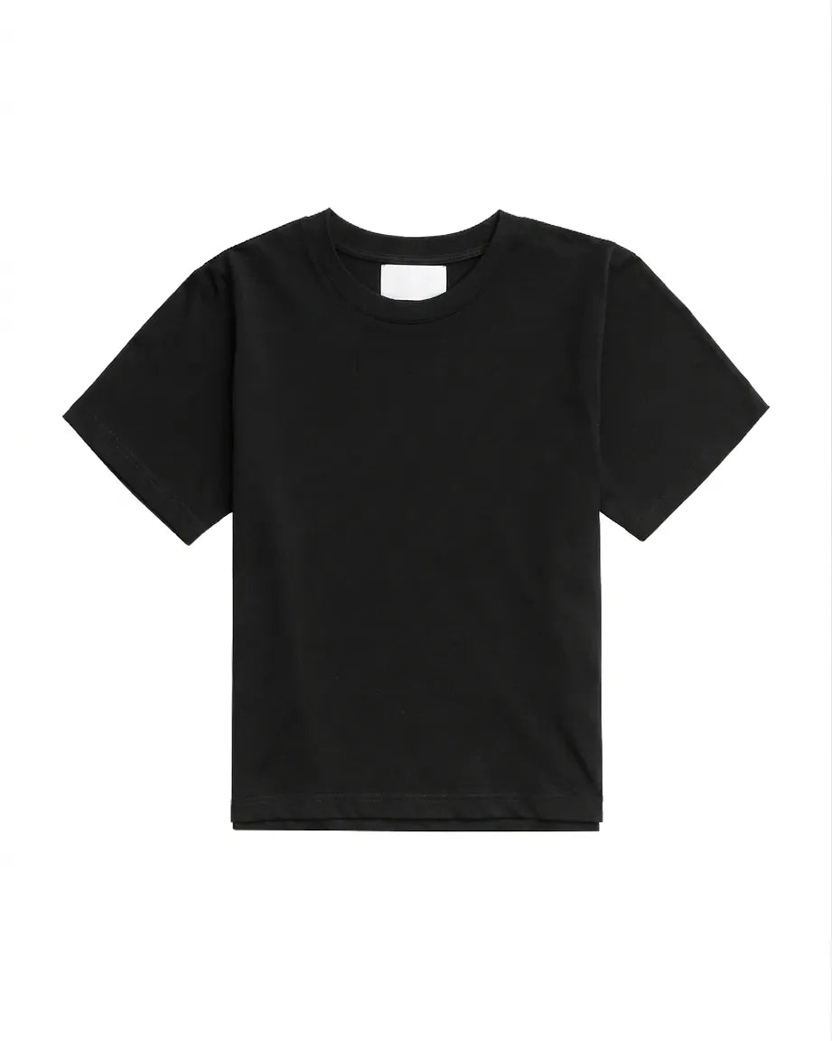 Black t-shirt on a white background