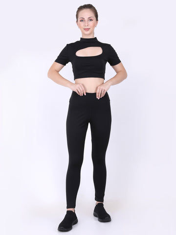 Black Cut Out Crop Top