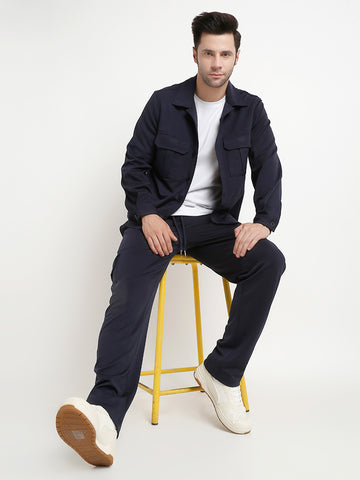 Navy Blue Cargo Utility Shacket