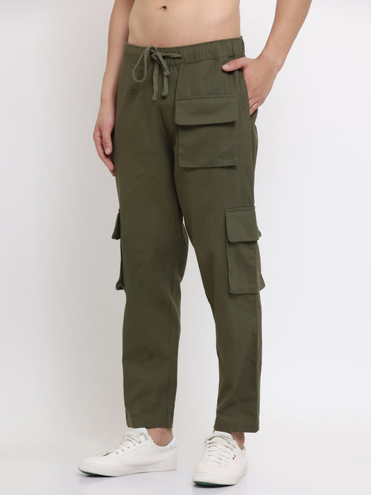 Olive Multi-Pocket Cargo Pants