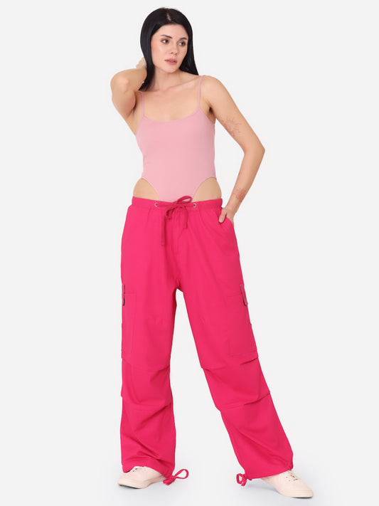 Red Twill Parachute Pant
