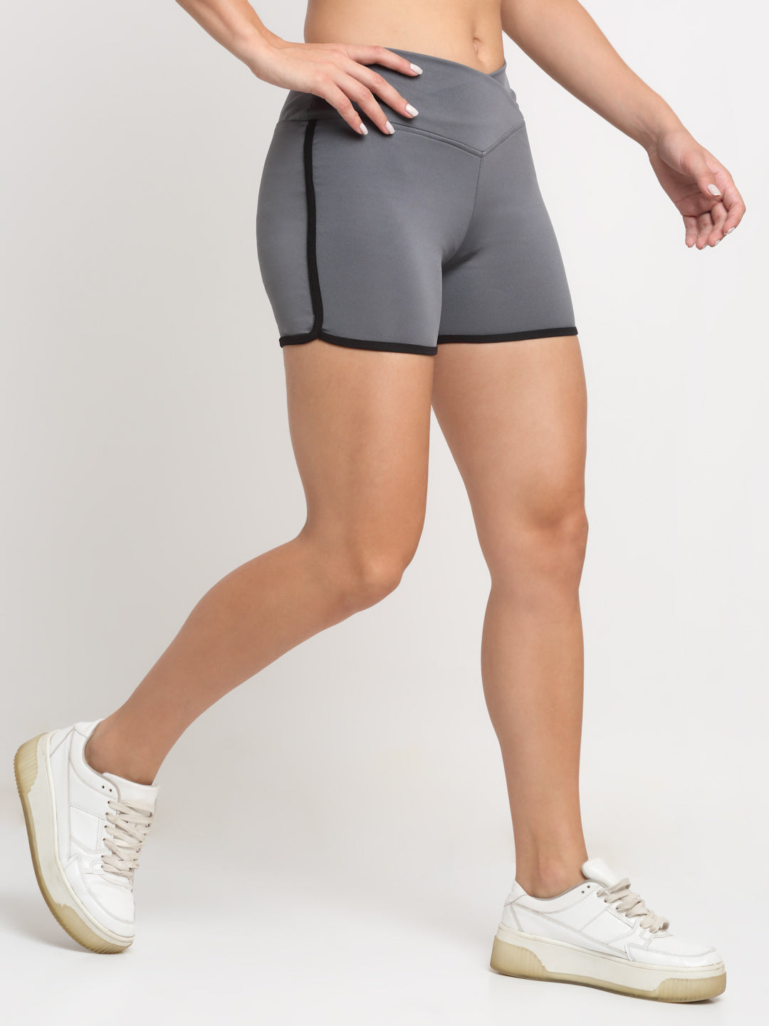 grey active running shorts