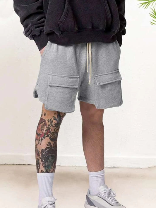 Grey Melange Cargo Shorts