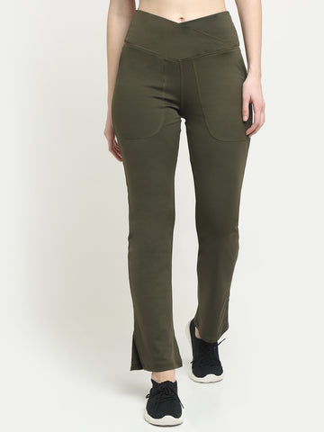 deep sage green flare leggings