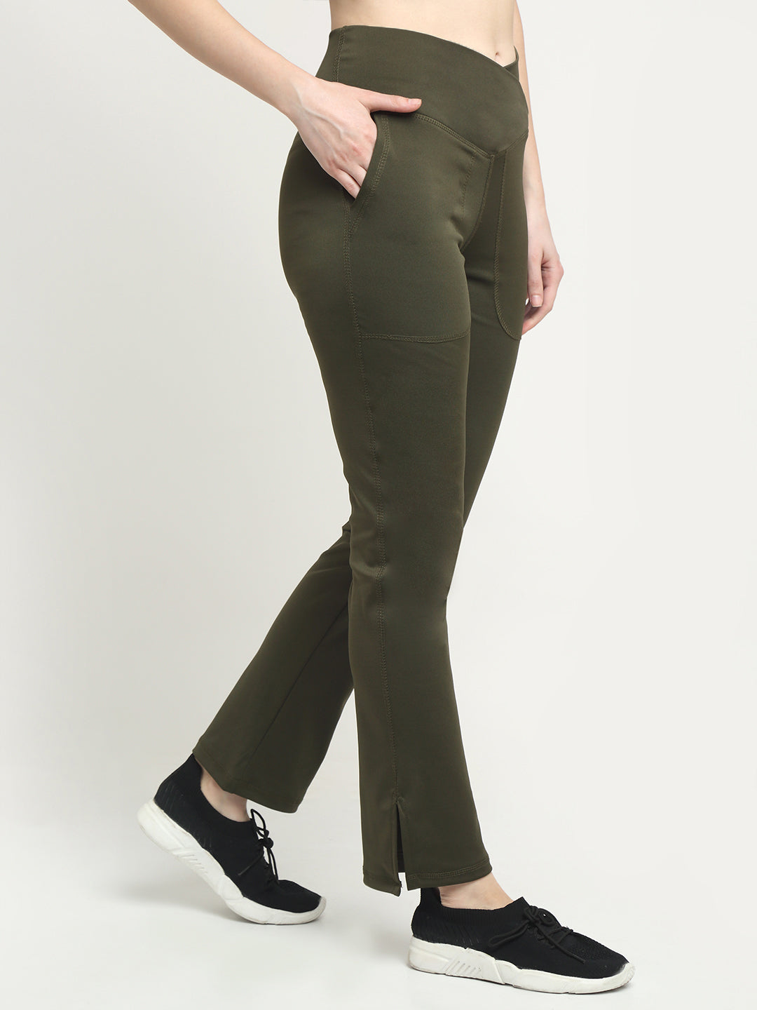 deep sage green flare leggings