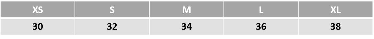 Size chart for Grey Crop Tee