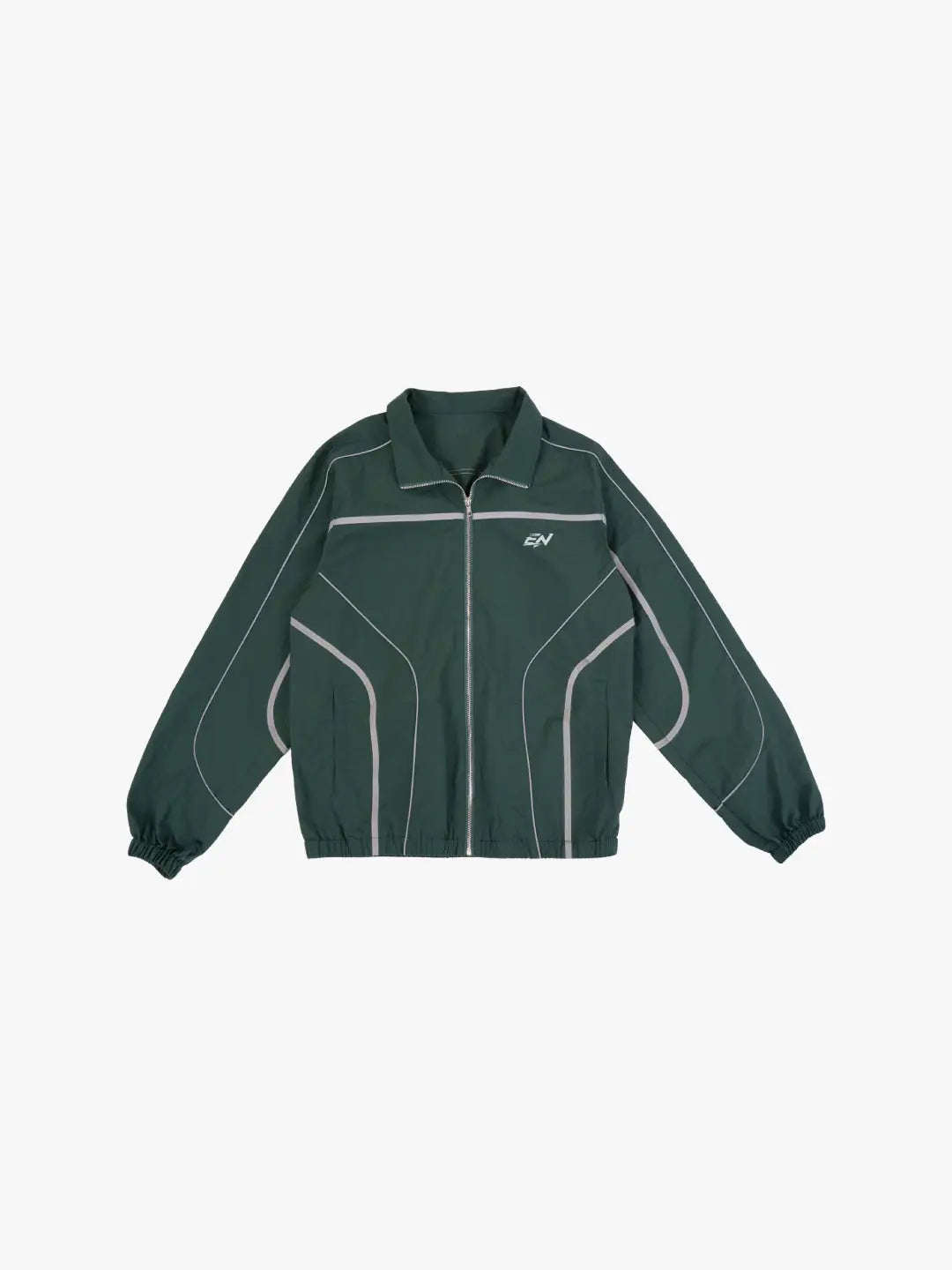 The Forest Green Jacket delivers a structured yet lightweight feel, while the relaxed-fit track pants ensure fluid movement and all-day comfort. 