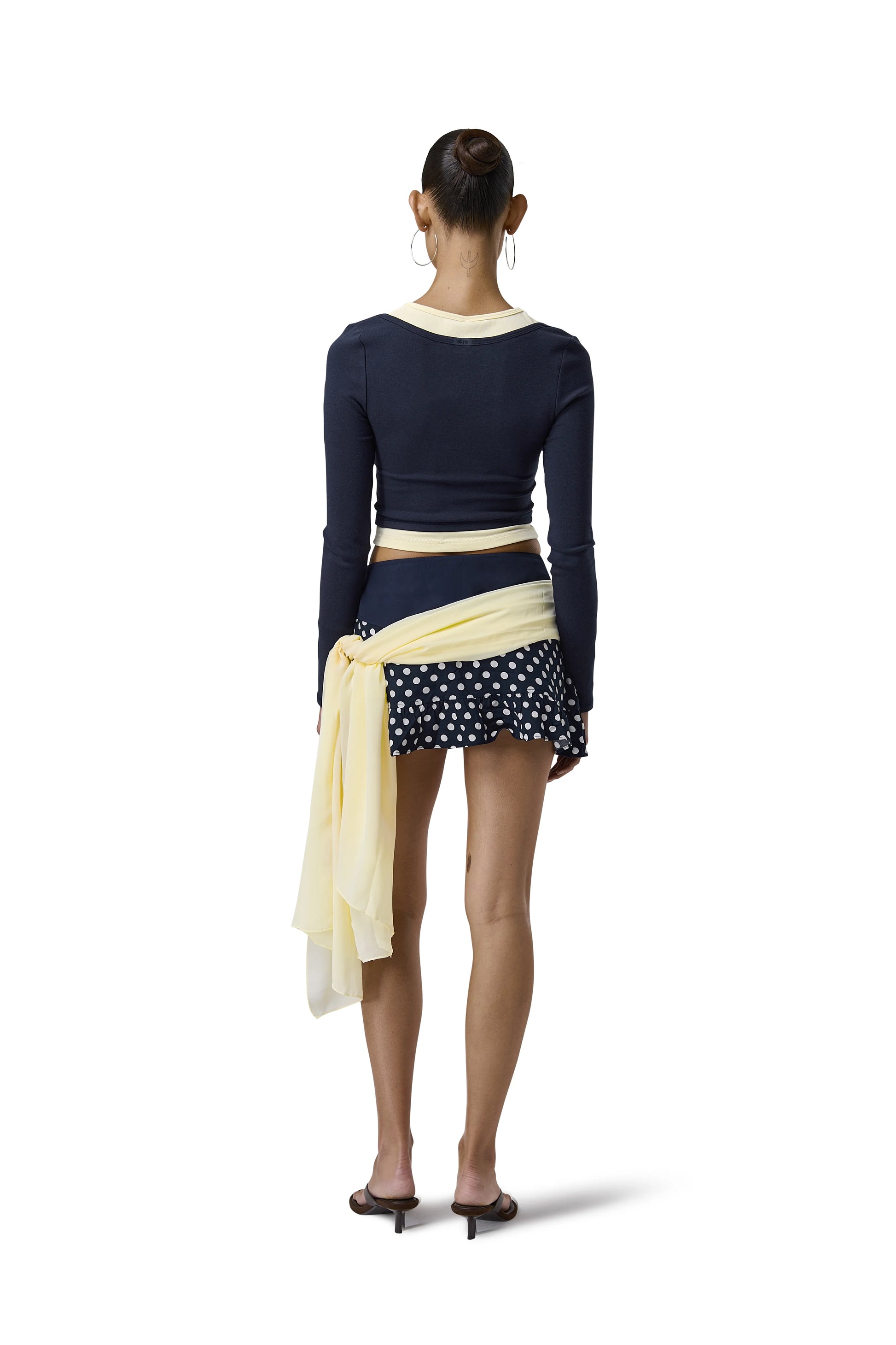 Women In Navy Twinnie Layered Long Sleeve Top 