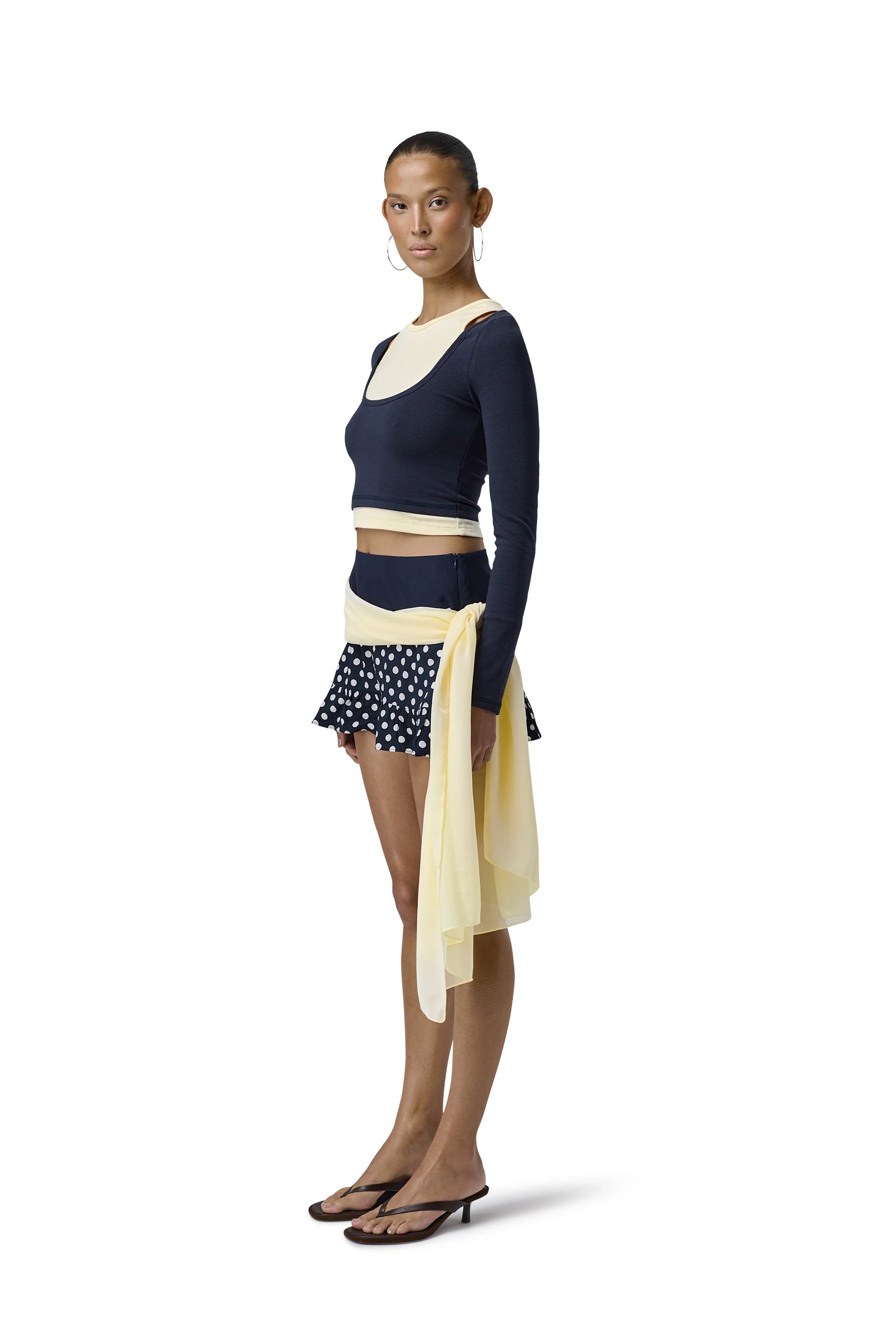 Women In Navy Twinnie Layered Long Sleeve Top 
