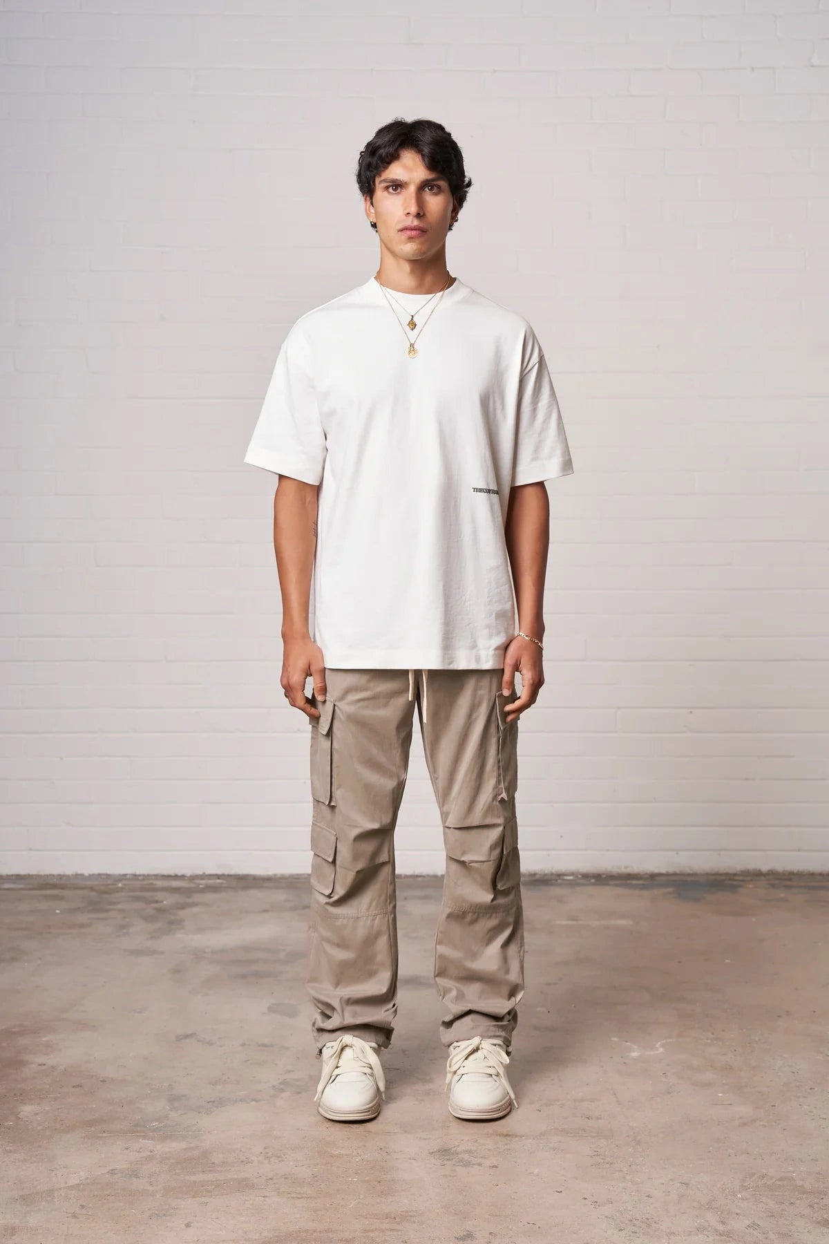 Rodeo Beige Cargo Pant with adjustable drawstring and pant with pockets