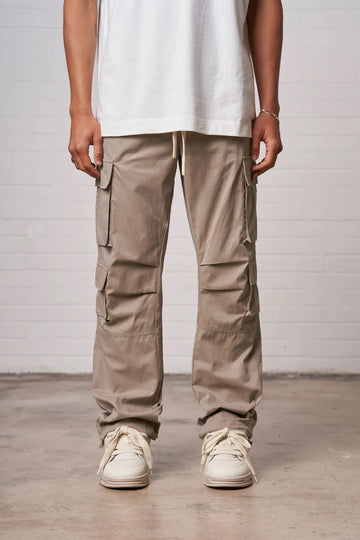 Rodeo Beige Cargo Pant with adjustable drawstring and pant with pockets