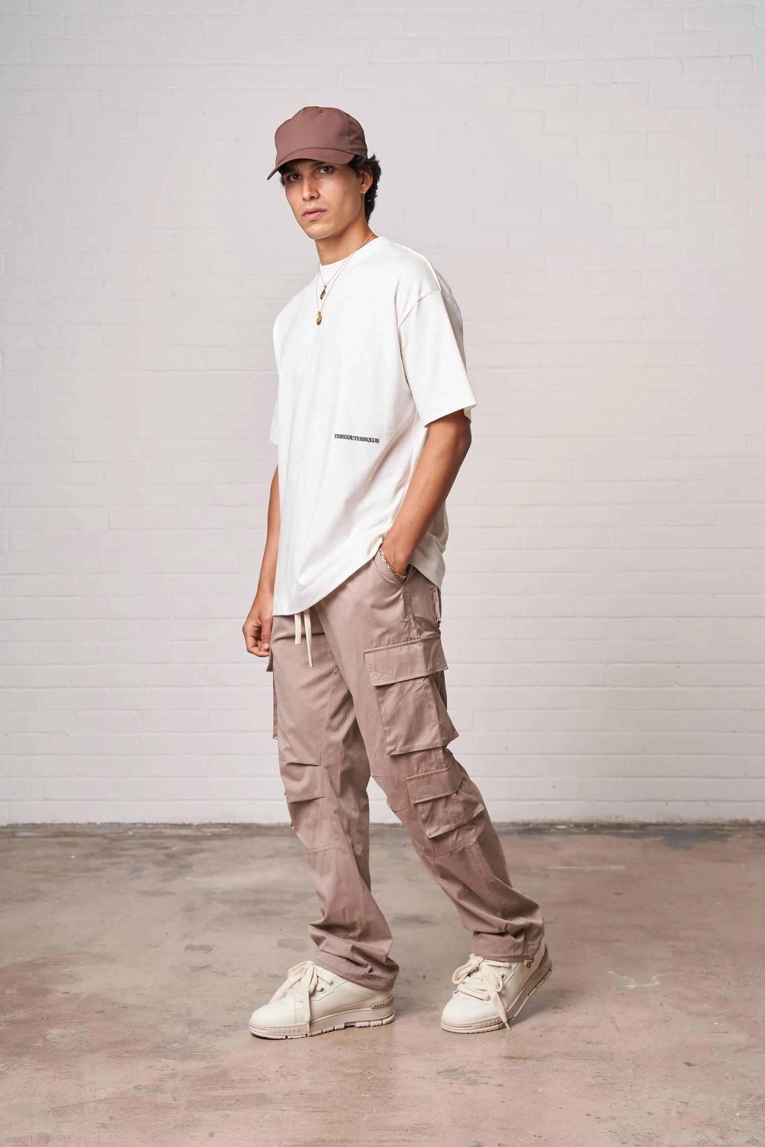 Rodeo Beige Cargo Pant with adjustable drawstring and pant with pockets
