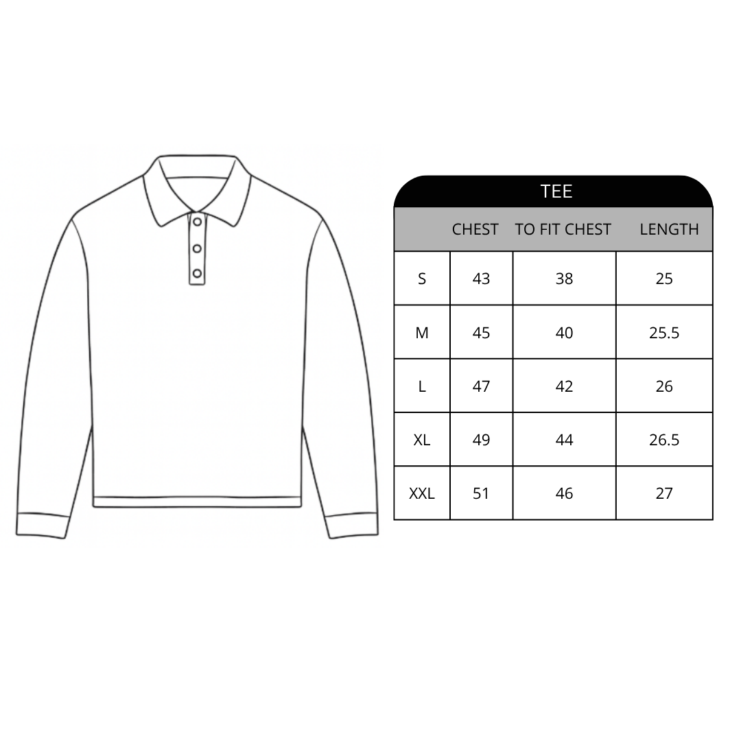 Size chart for Polo sun fade tee