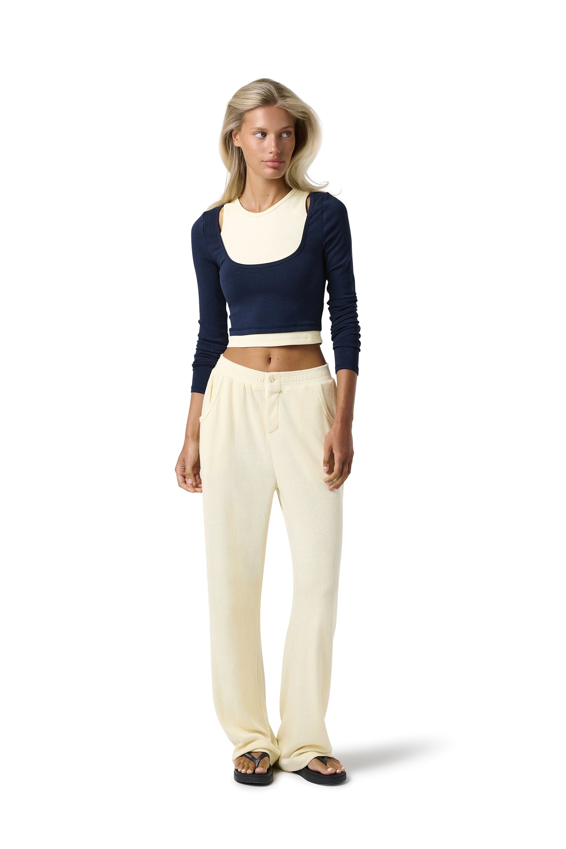 Lightweight City Girl Soft Trouser with a relaxed fit and elasticated button-up waistband in butter yellow, perfect for casual, everyday and streetwear style.