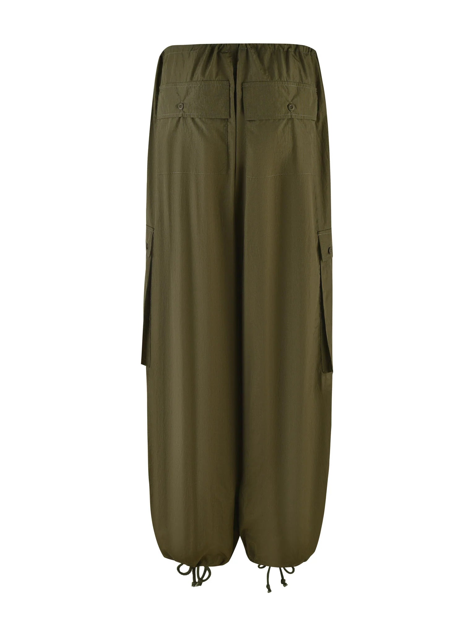 Green wide-leg pants on a white background