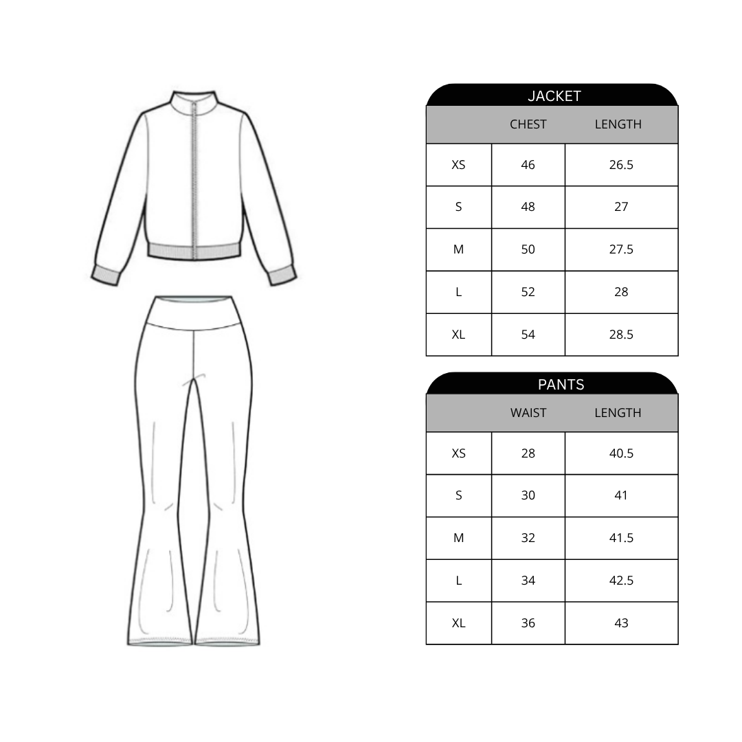Size chart for Caviar Co-Ord Set