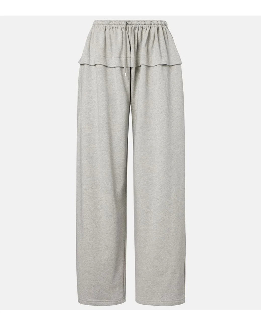 Grey wide-leg pants on a white background