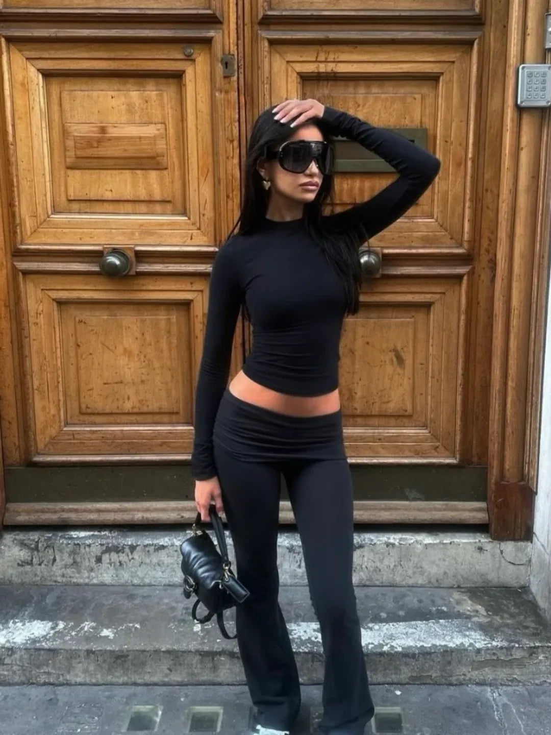 Women wearing black Soft Cotton Classic Set