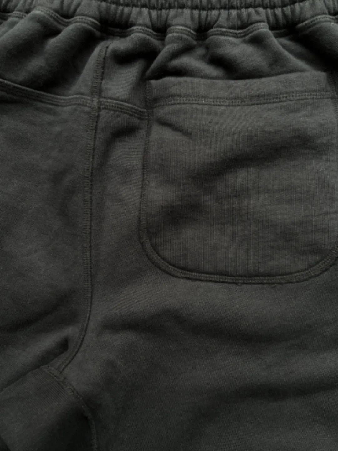 Person wearing button up black sweatpants 