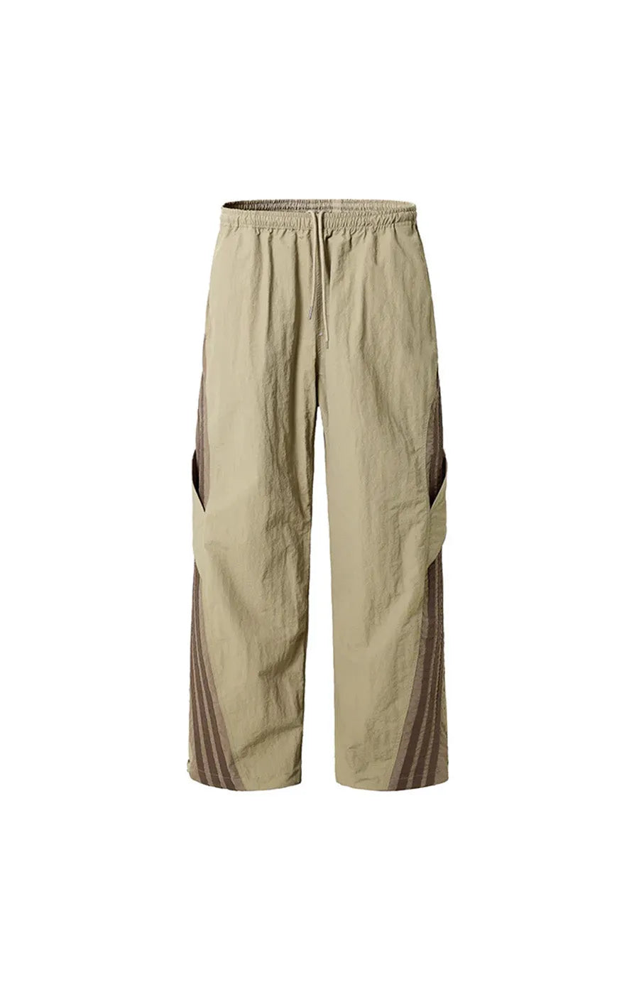 Beige pants with side slits on a white background