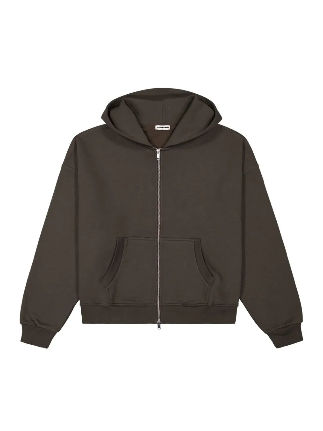 Brown zip-up jacket on a white background