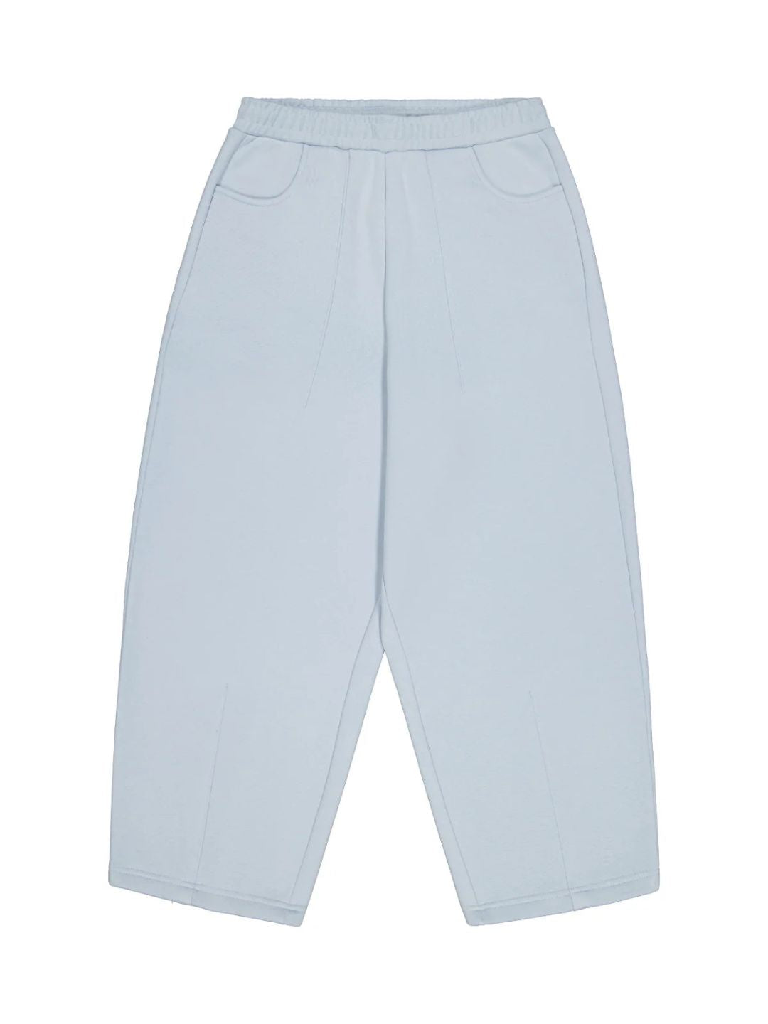 Light blue sweatpants on a white background