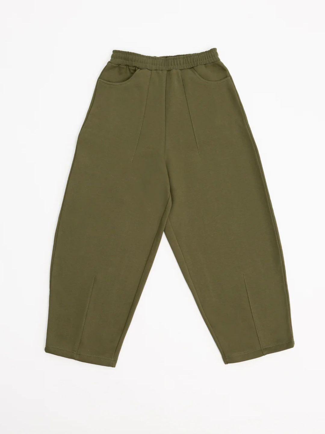 olive Green sweatpants on a white background