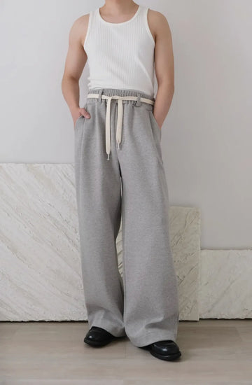 Wide Leg Pants With Cotton Belt