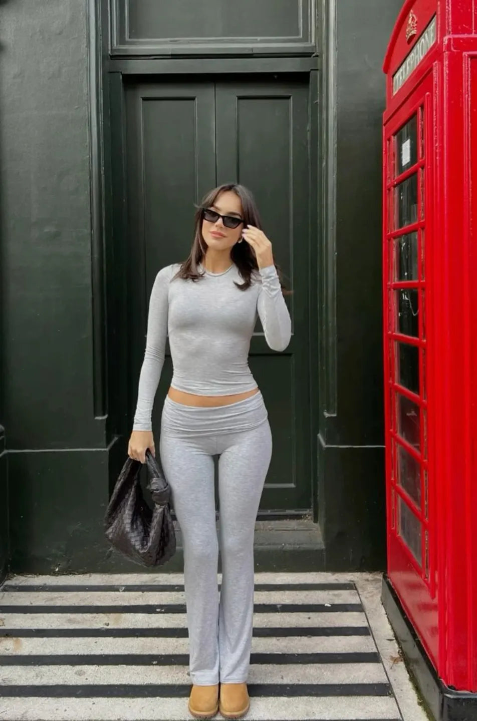 Women wearing grey Soft Cotton Classic Set