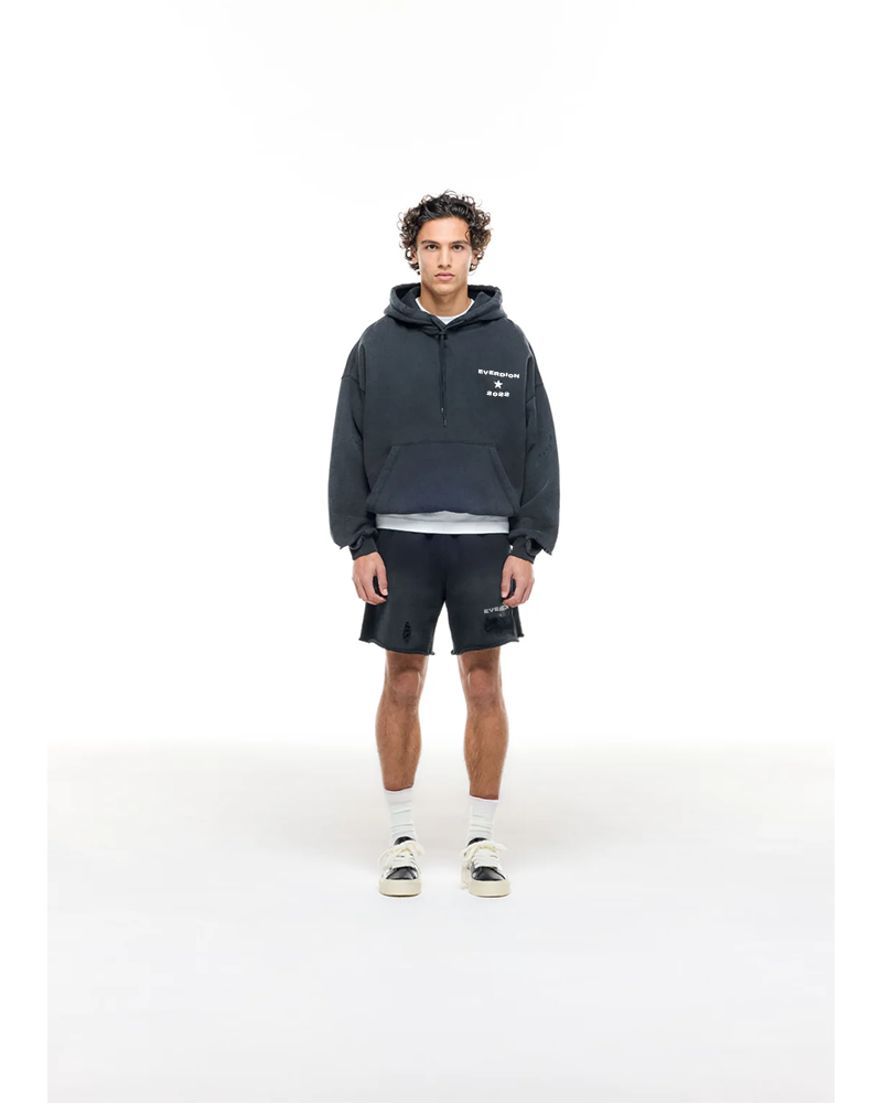 Distressed Hoodie Black