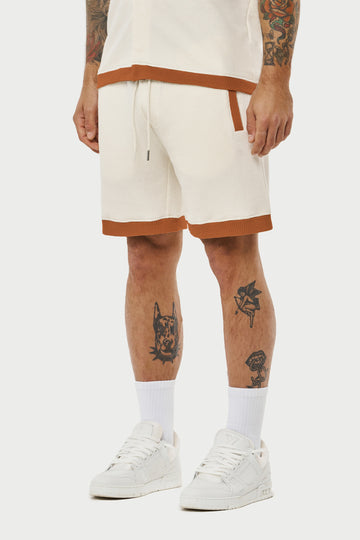 White Waffle Textured Shorts