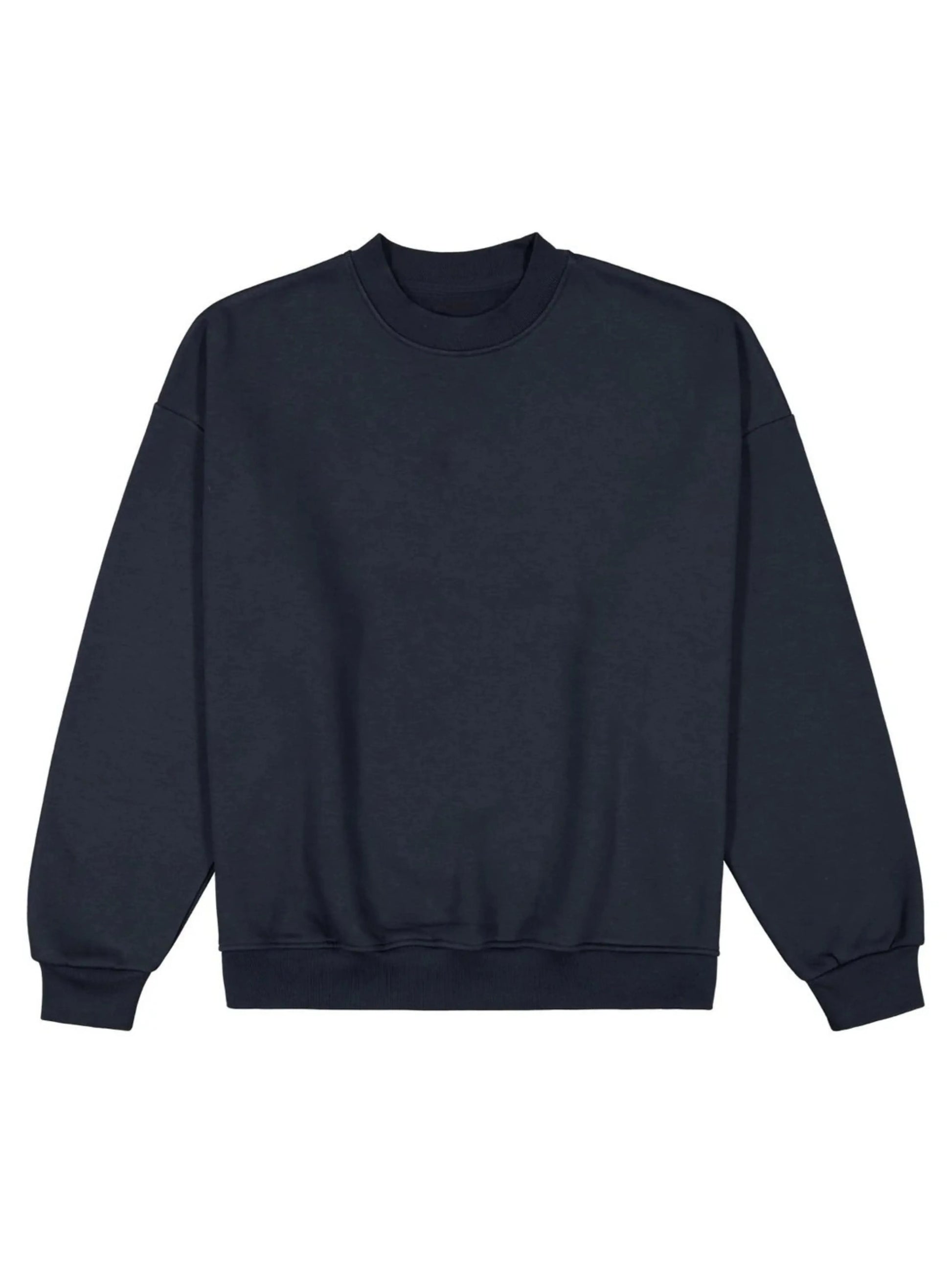 Navy blue sweatshirt on a white background