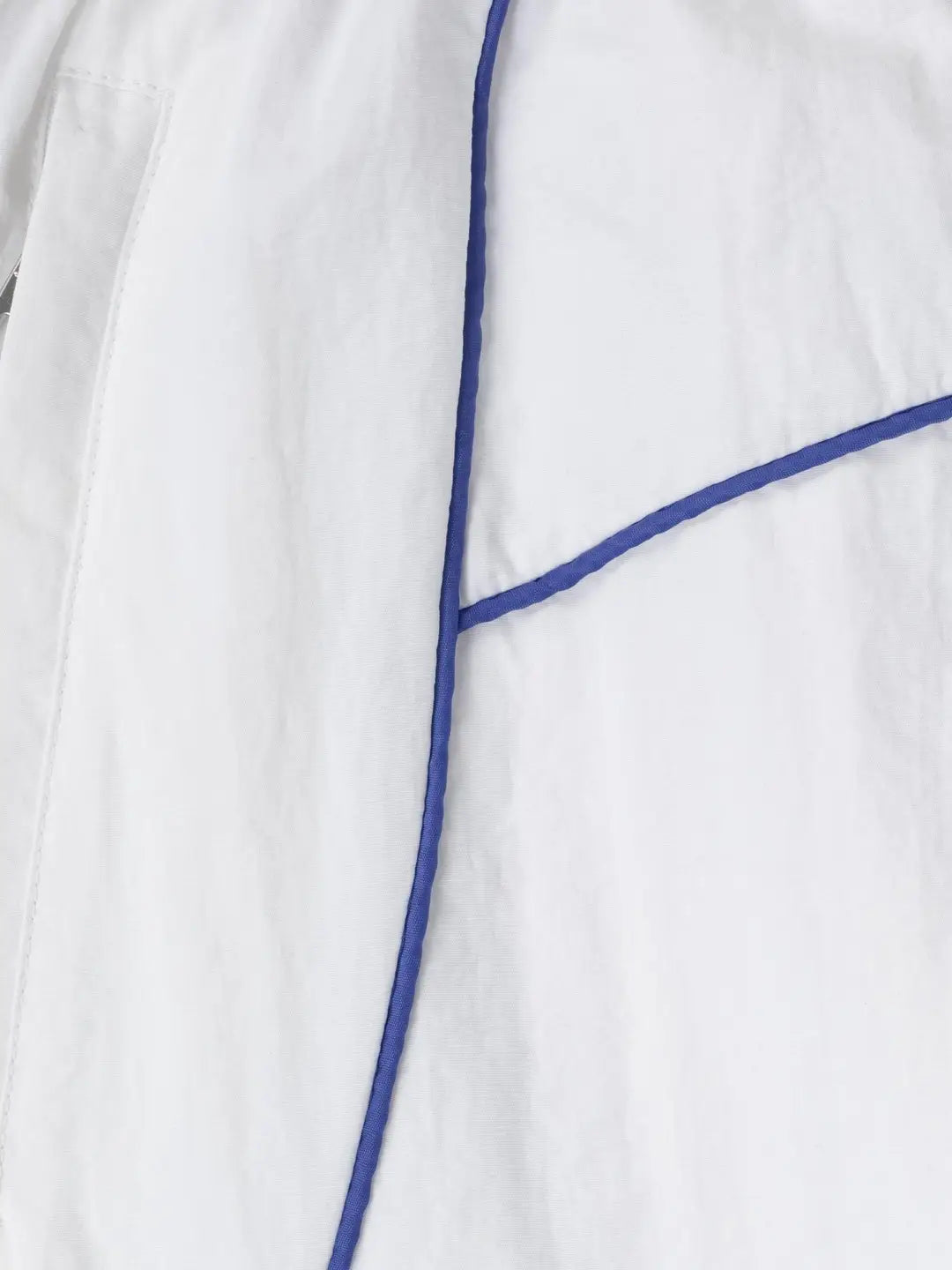 White Relaxed fit track shorts featuring an elastic waist, curved contrast stitching and a lightweight feel, perfect for casual wear and athleisure styling.