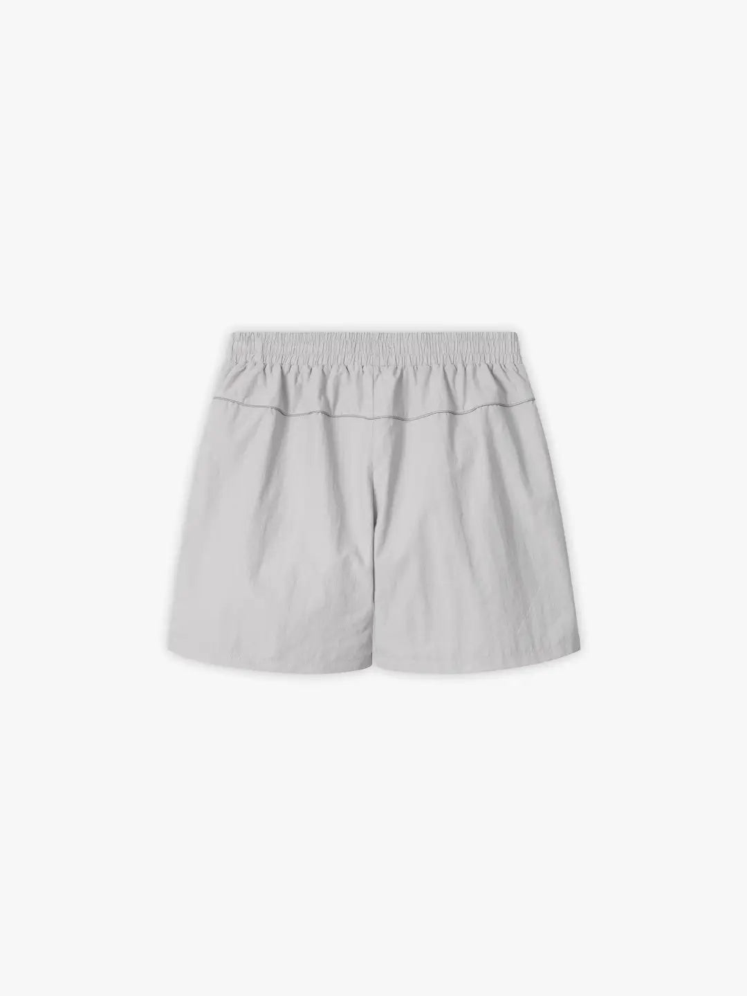 Grey Relaxed fit track shorts featuring an elastic waist, curved contrast stitching and a lightweight feel, perfect for casual wear and athleisure styling.