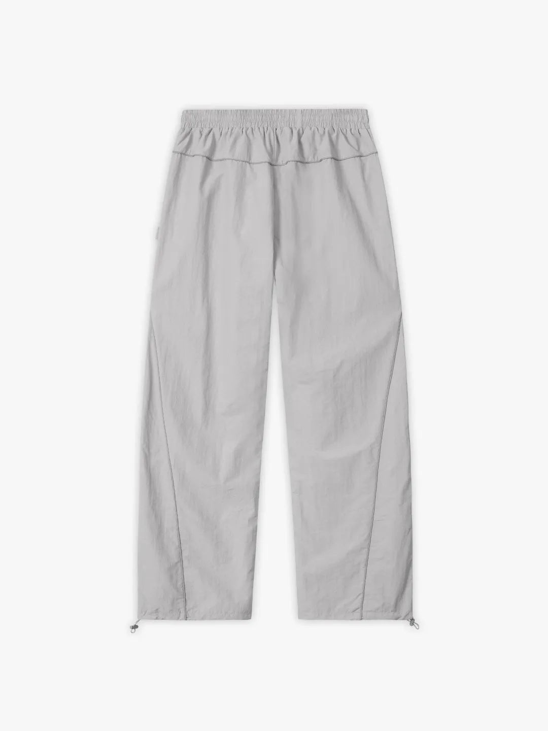 Grey Pant with durable nylon, featuring a baggy silhouette and adjustable fit details