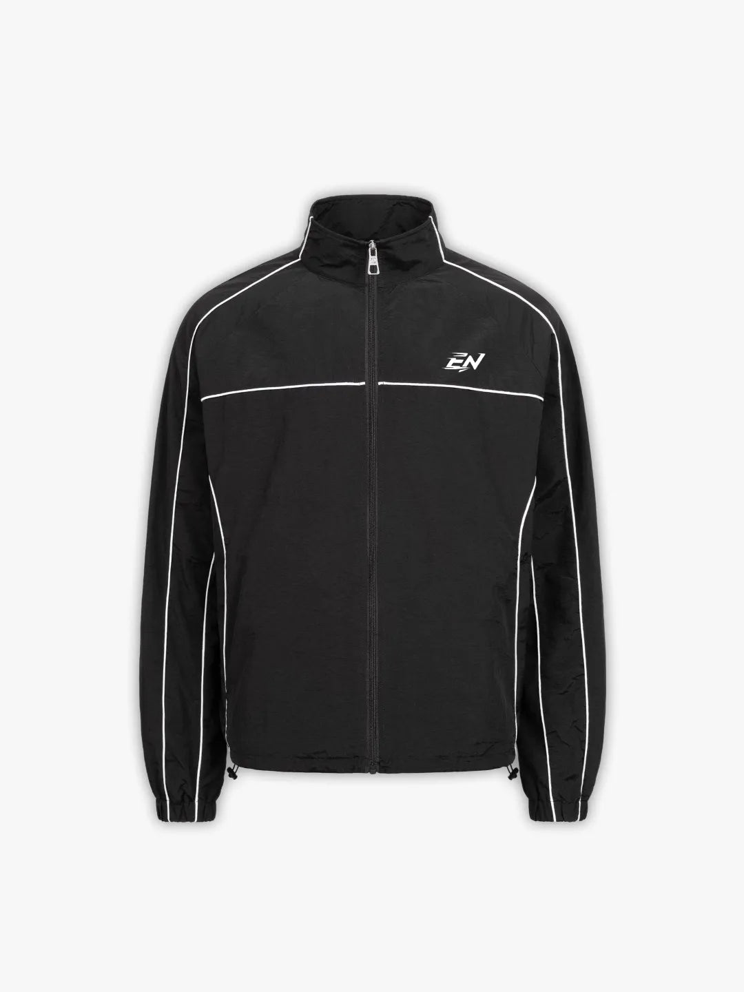 Black Tracksuit afrom durable nylon, featuring a relaxed silhouette and adjustable fit details, finished with subtle Everdion branding for a clean,